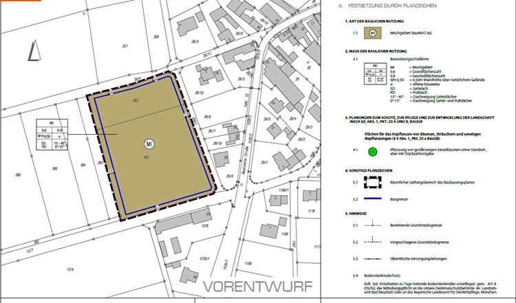 Bebauungs- und Flächennutzungs­pläne in Wollbach
